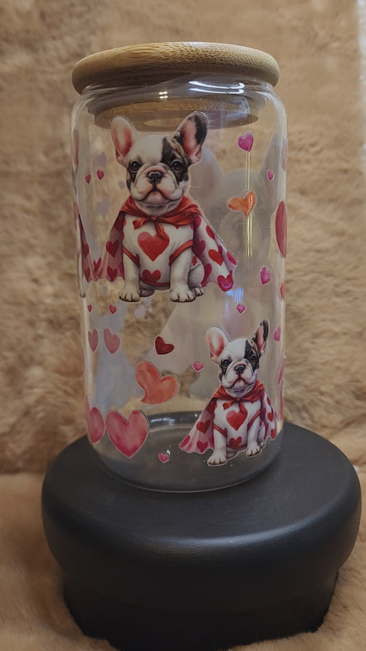 French Bulldog 16 oz. Glass Tumbler