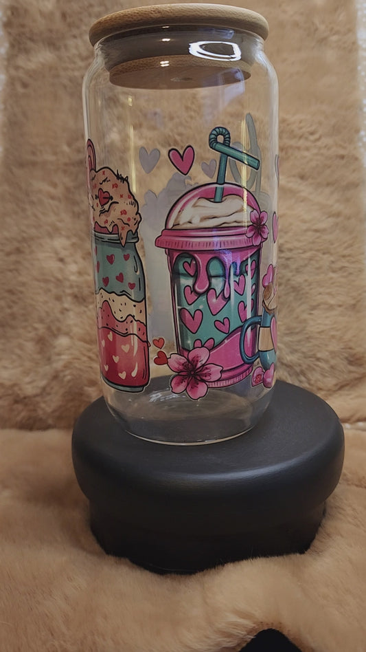 Valentine Coffee 16 oz. Glass Tumbler