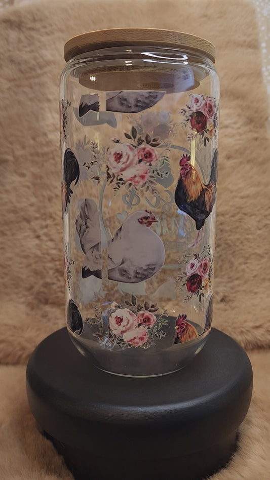 Chicken 20 oz. Glass Tumbler