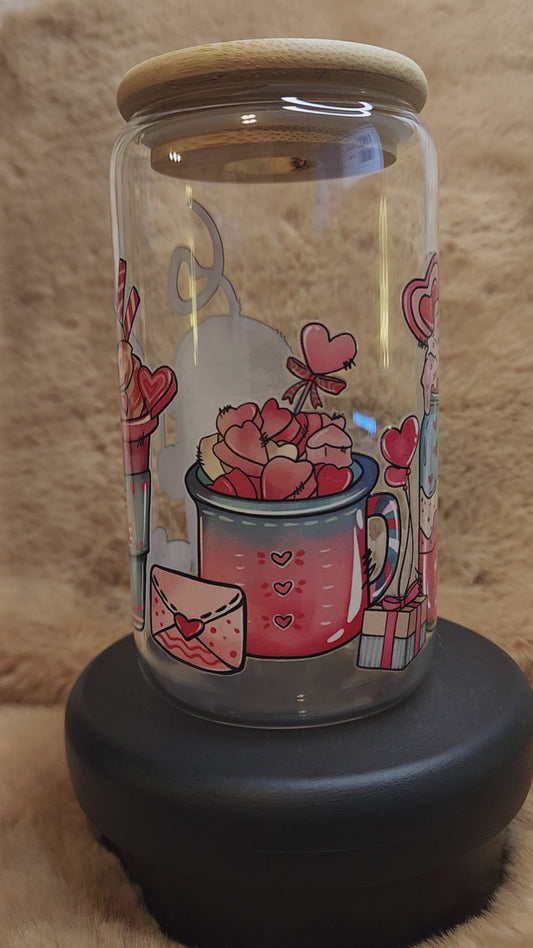 Valentine Drinks 16 oz. Glass Tumbler