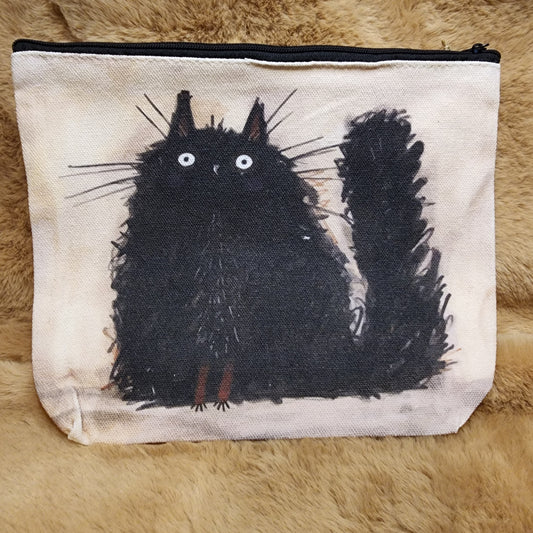 Funny Cat Canvas Makeup Bag