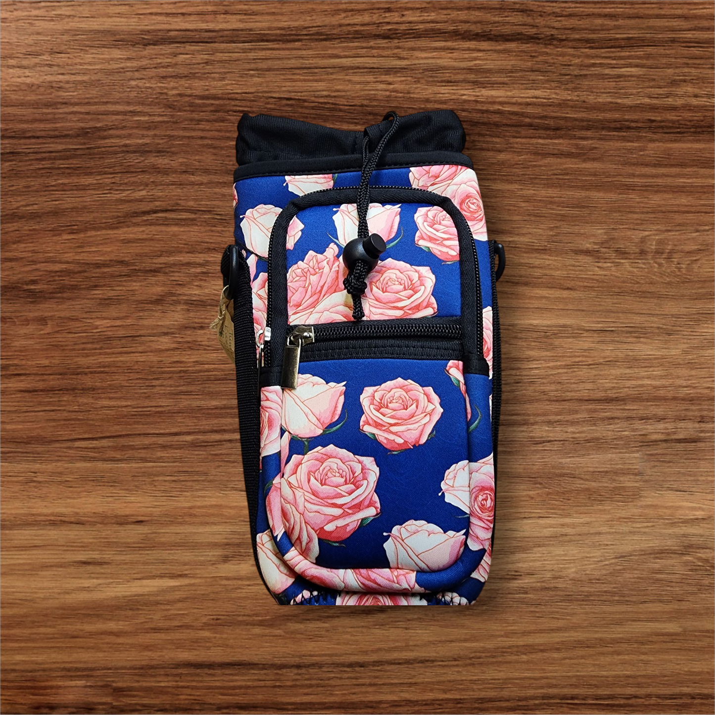 Rose Floral 40 oz. Tumbler Koozie with Strap