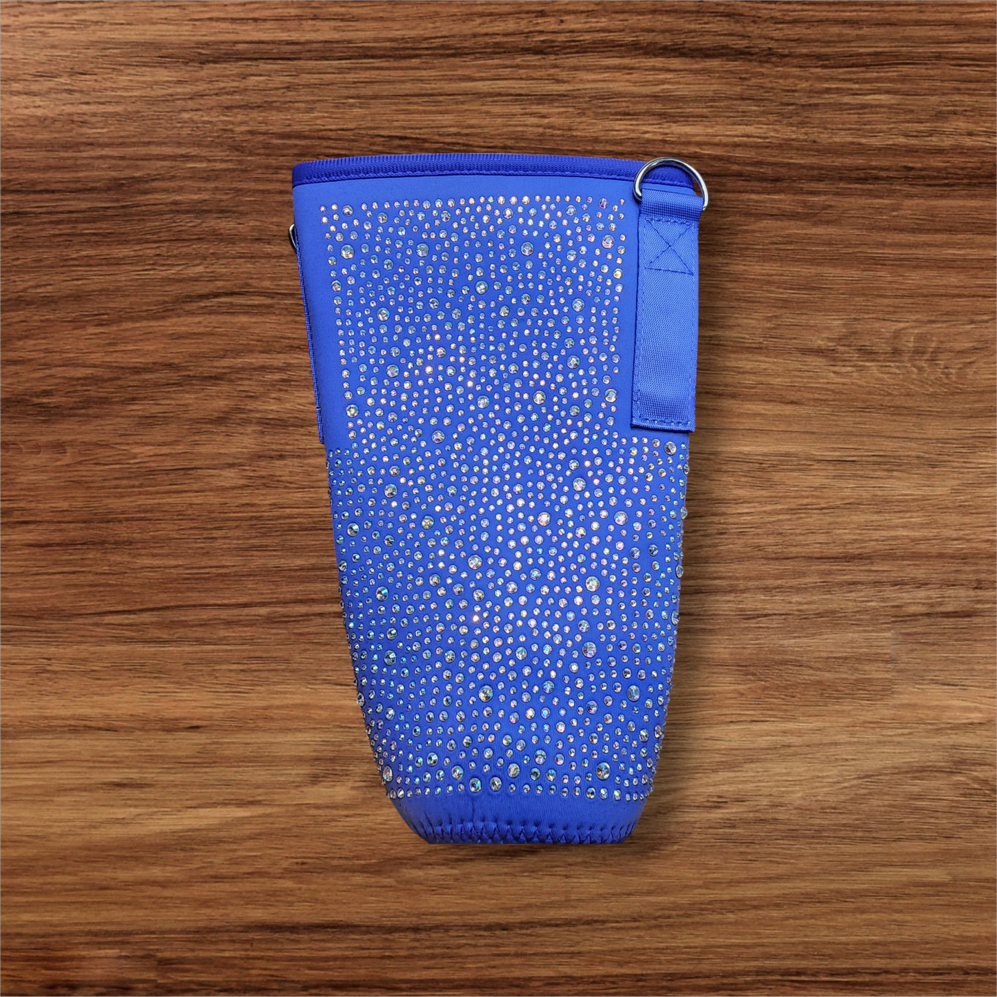Purple Rhinestone Studded 40 oz. Tumbler Koozie with strap