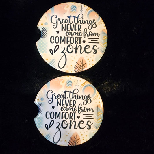 Great Things 2 pc ceramic car coaster set