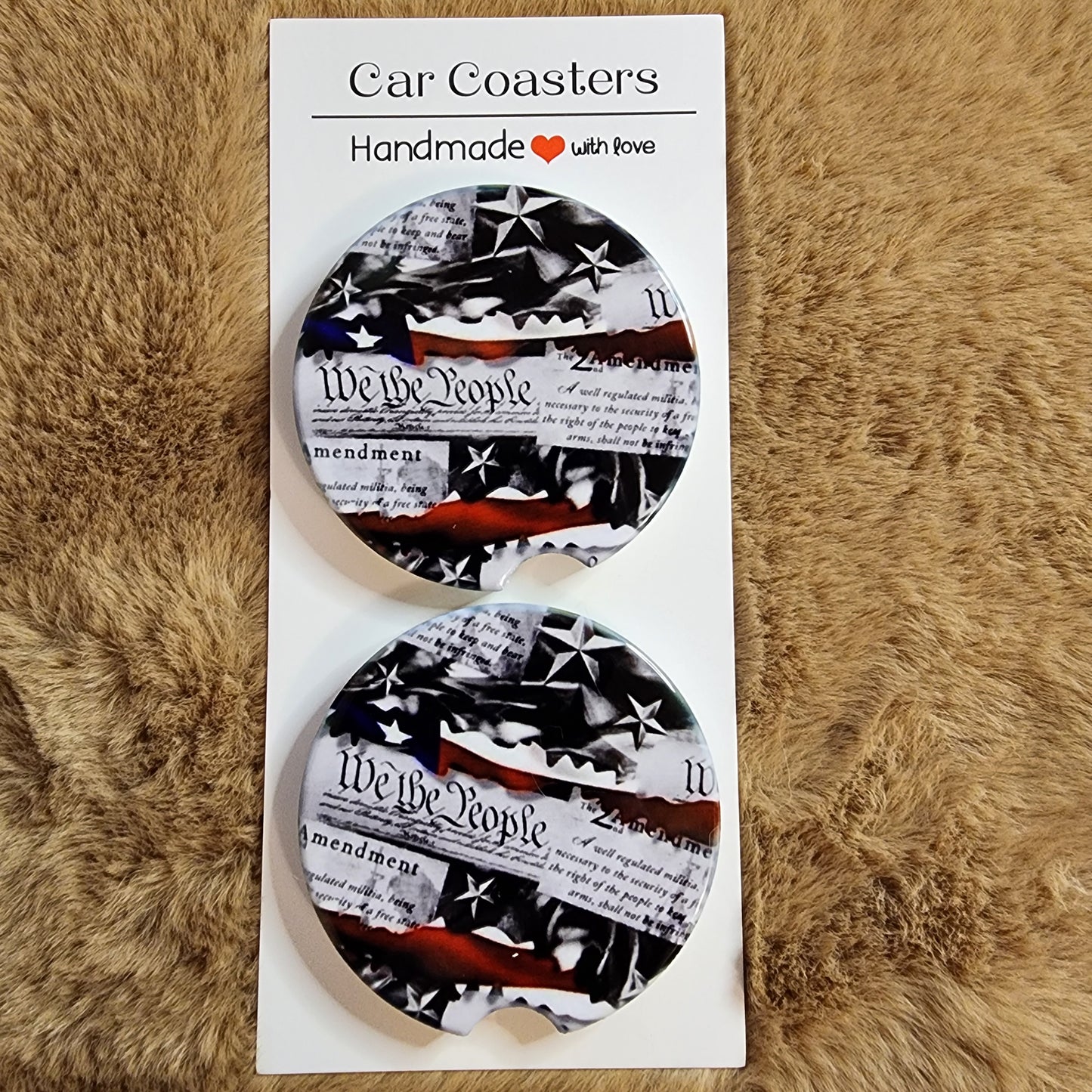 We The People 2 pc Ceramic Coaster Set