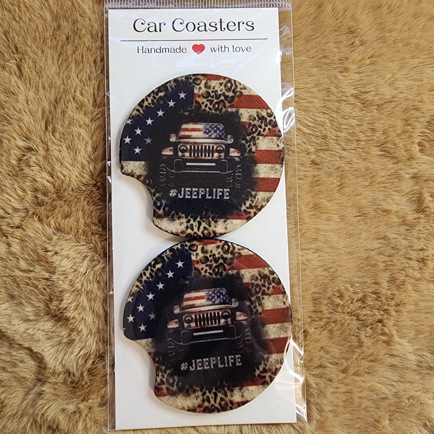 Jeep Life 2 pc Neoprene Car Coaster Set