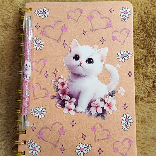 Cat Notebook/Journal with matching pen
