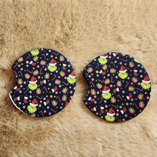 Green Guy 2 pc car coaster set