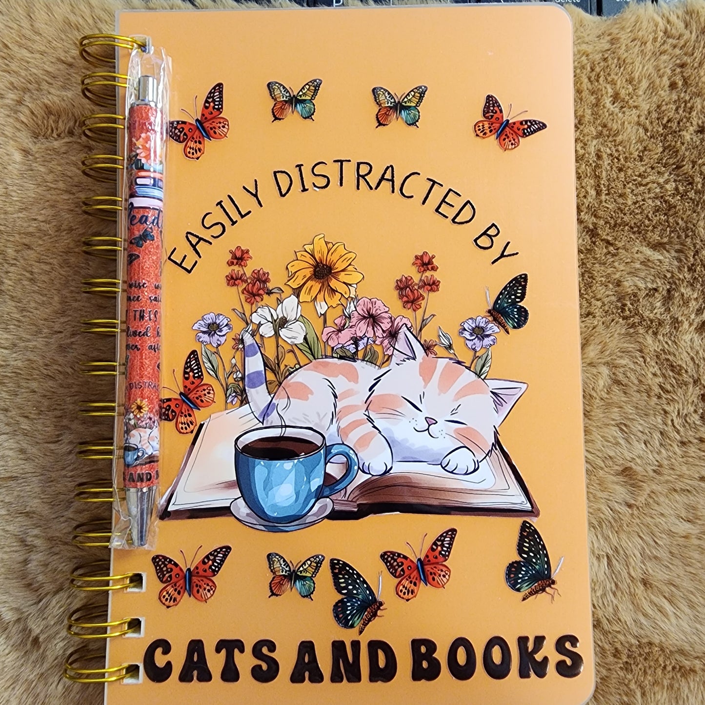 Cats & Books Notebook/Journal with matching pen
