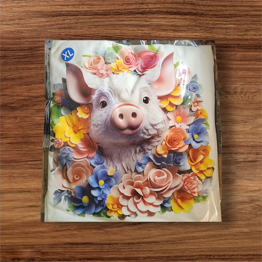 Pig in Flowers XL T-shirt
