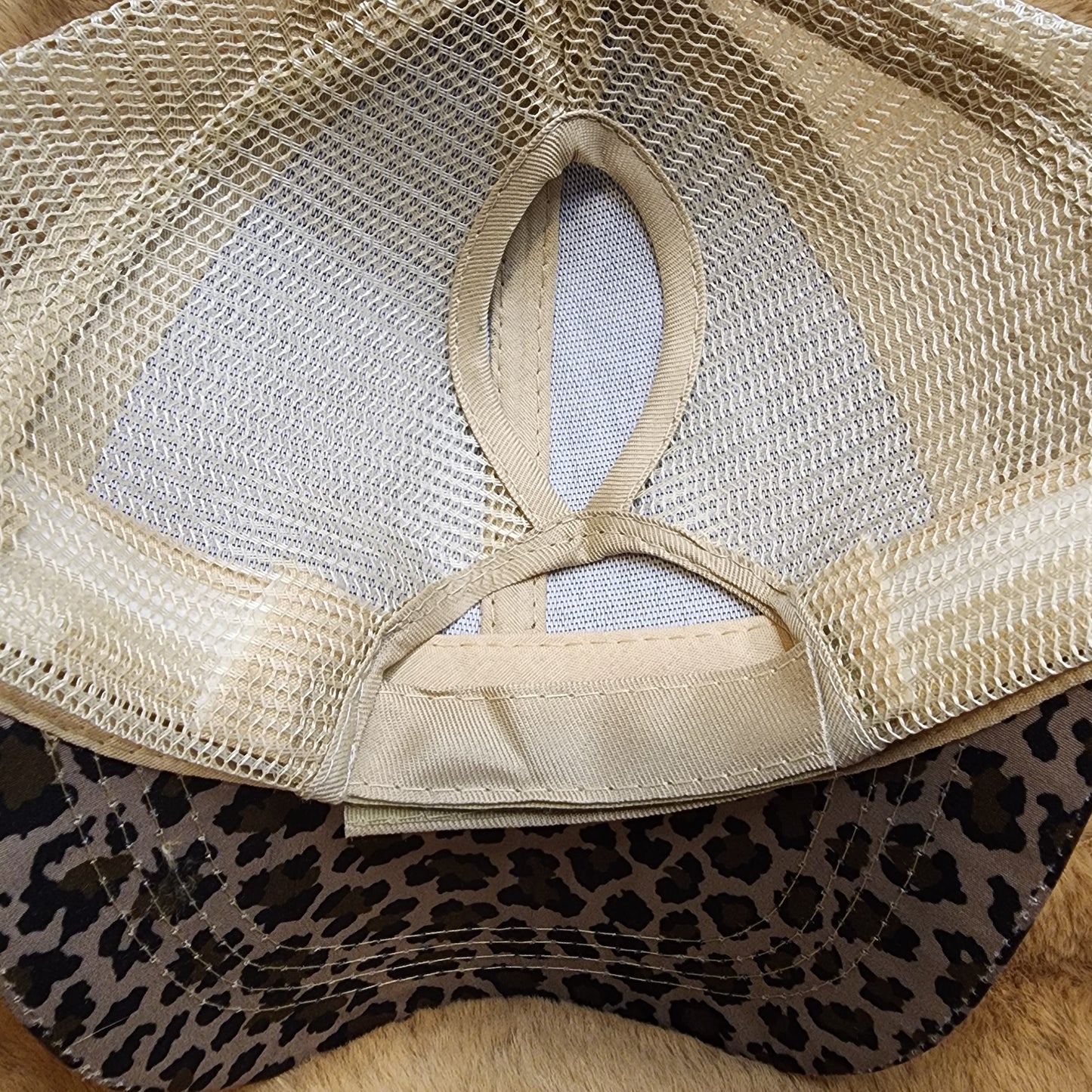 Leopard Print Ponytail Baseball Cap