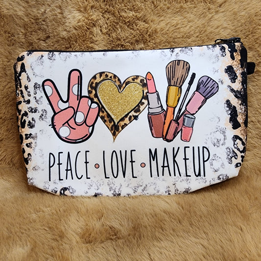 Peace Love Makeup Nylon Makeup Bag