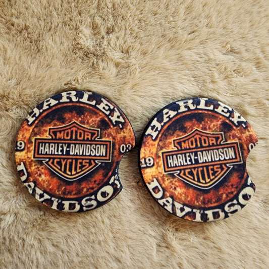 Harley 2 pc car coaster set