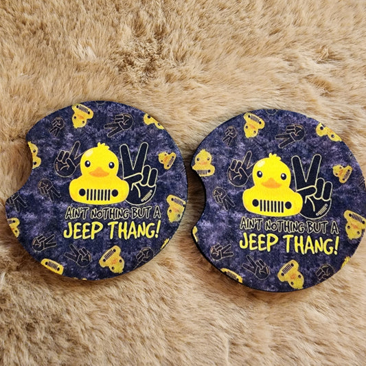 Jeep Thang 2 pc car coaster set
