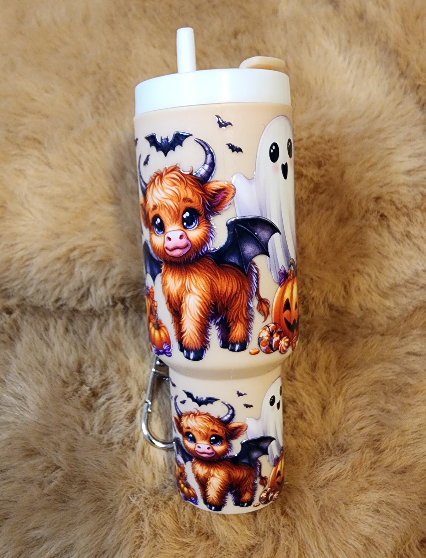 **CLEARANCE** Cow & Ghost Halloween Mini Tumbler Keychain
