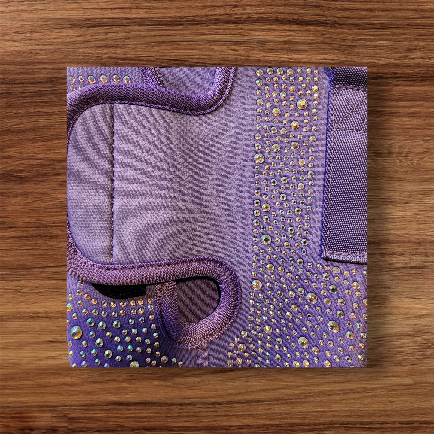 Purple Rhinestone Studded 40 oz. Tumbler Koozie with strap