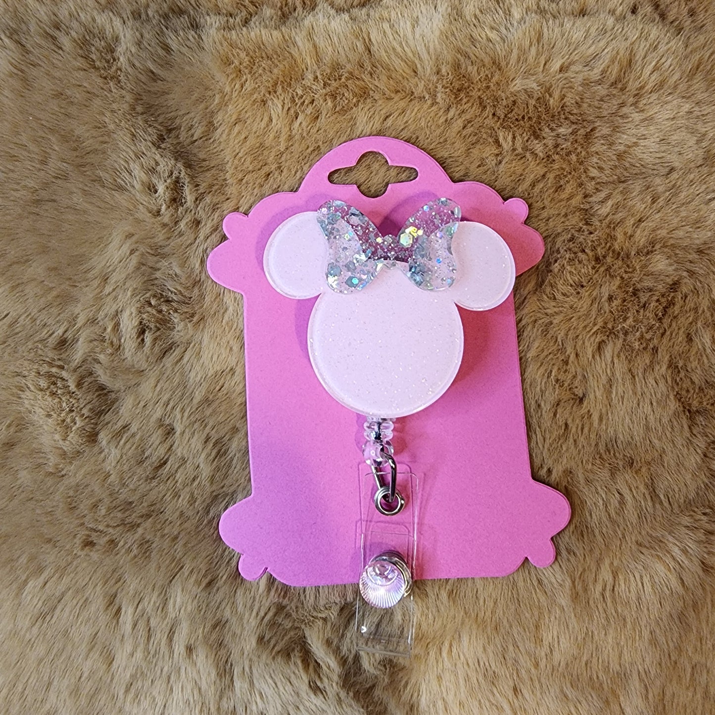 Light Pink Glitter Badge Reel