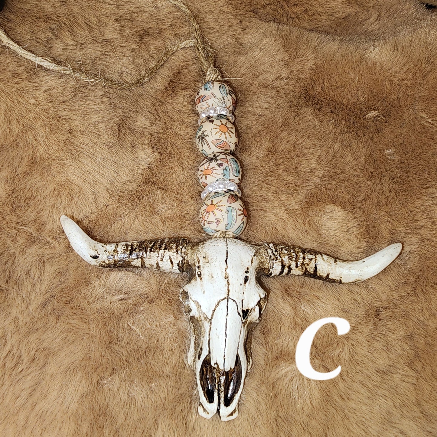 Rustic Bull Skull Car Charms