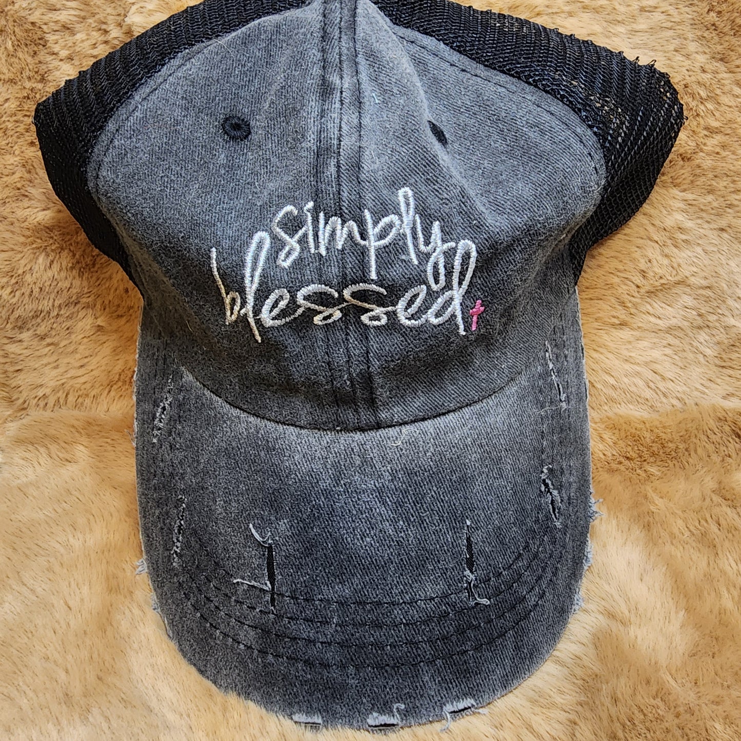 Simply Blessed Ponytail Baseball Cap