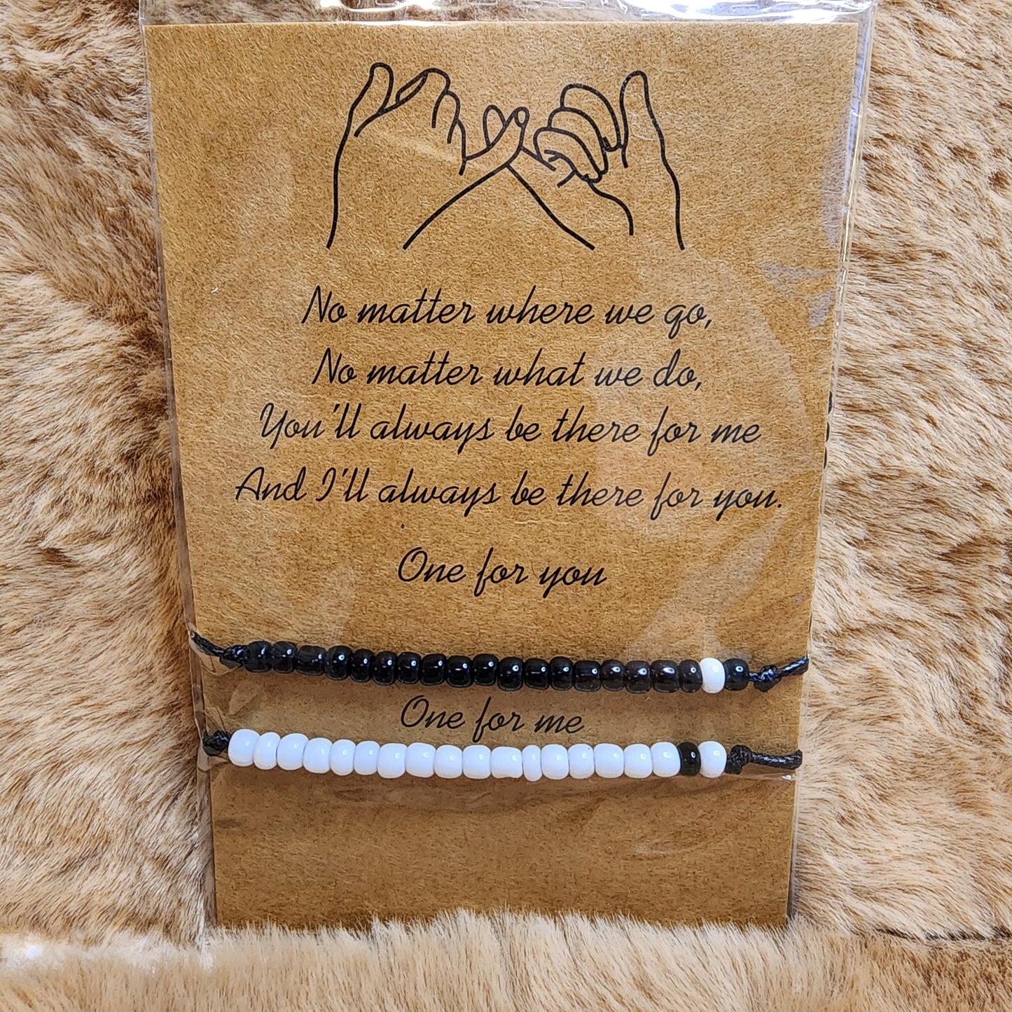 Friend Canvas Makeup Bag with Bracelets