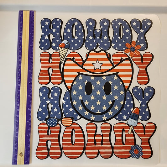 Howdy, Howdy, Howdy, Howdy Patriotic DTF