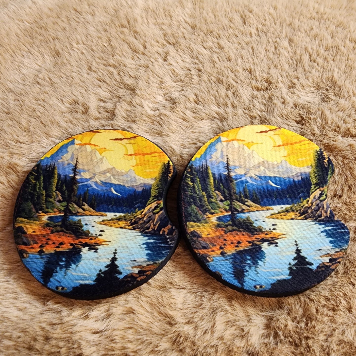 Outdoors 2 pc car coaster set