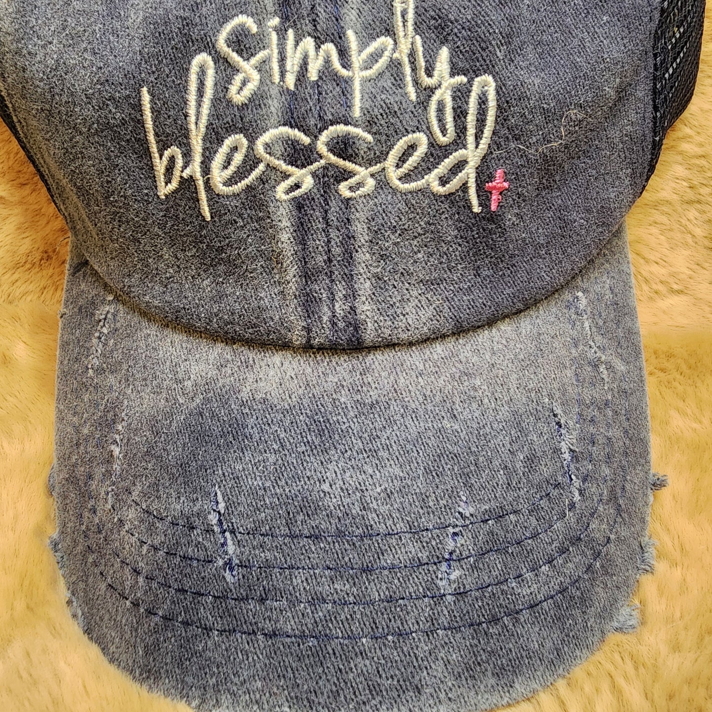 Simply Blessed Ponytail Baseball Cap