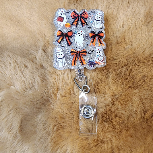 Nurse Ghost and Bows Badge Reel