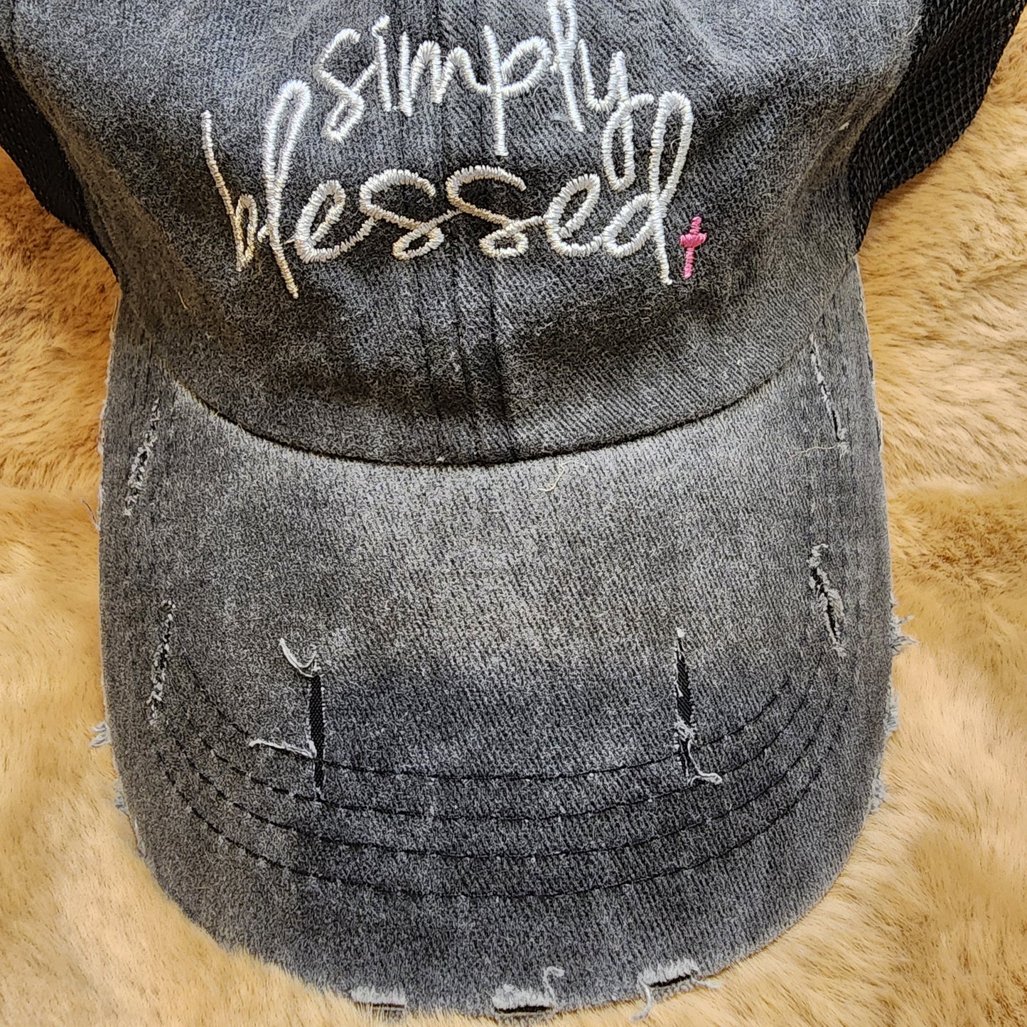 Simply Blessed Ponytail Baseball Cap