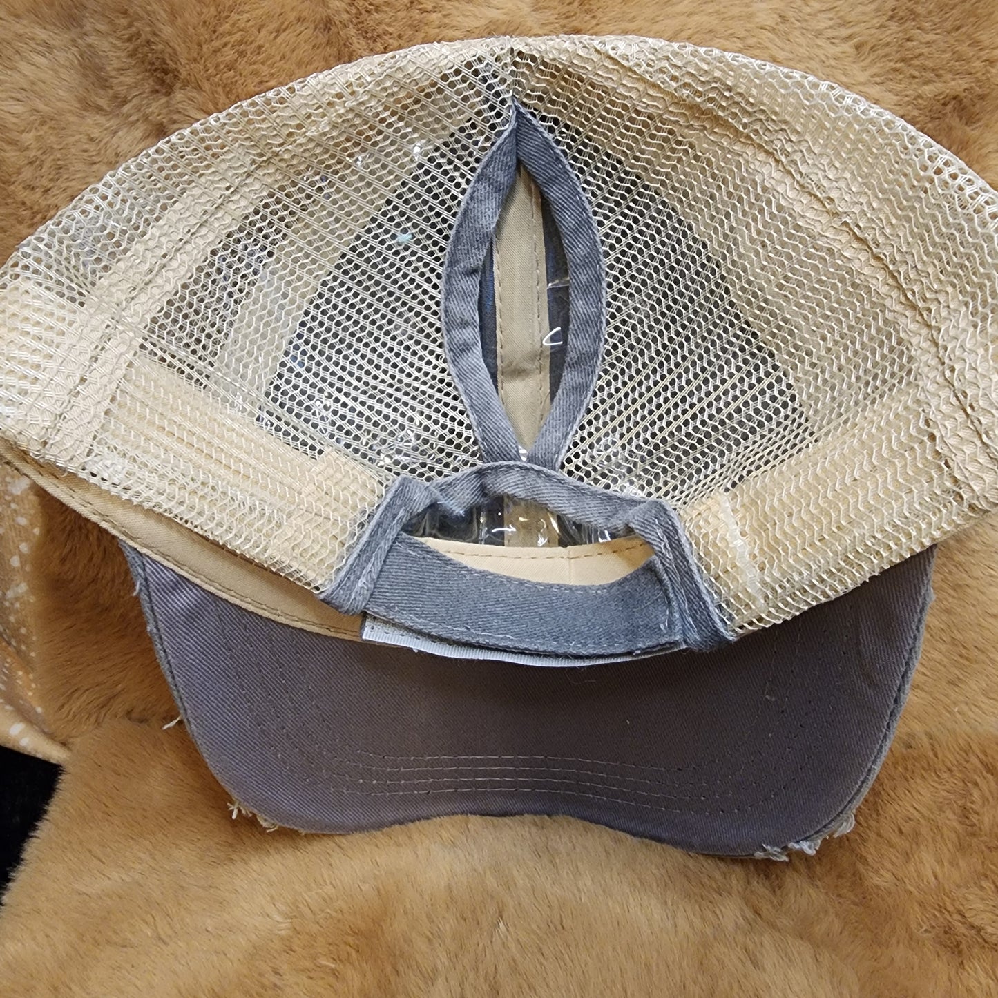 Mama Distressed Ponytail Baseball Cap
