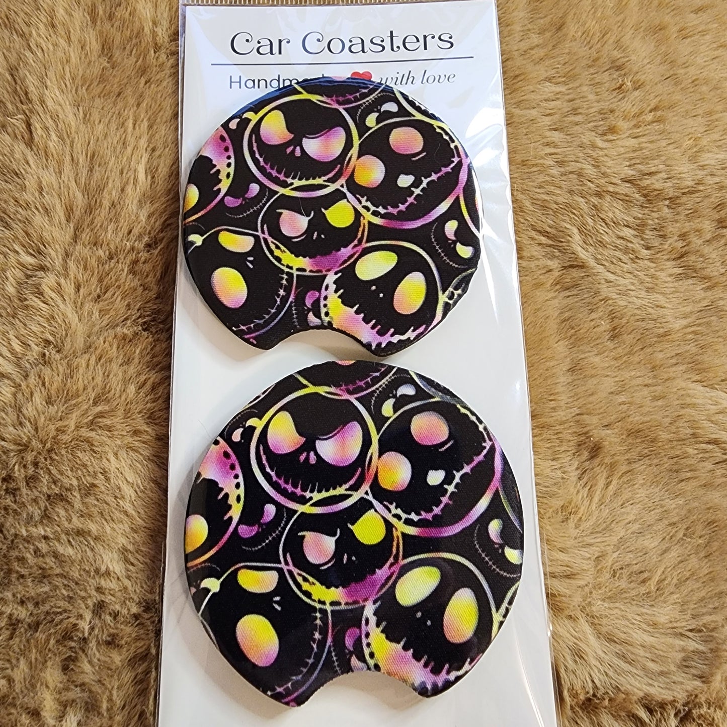 Christmas Jack 2 pc Neoprene Car Coaster Set