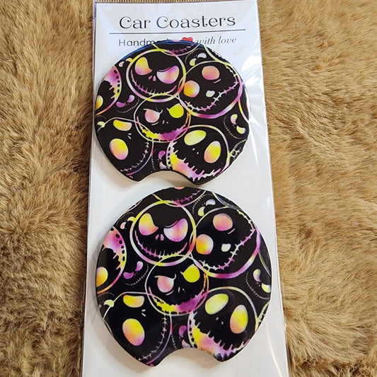 Christmas Jack 2 pc Neoprene Car Coaster Set