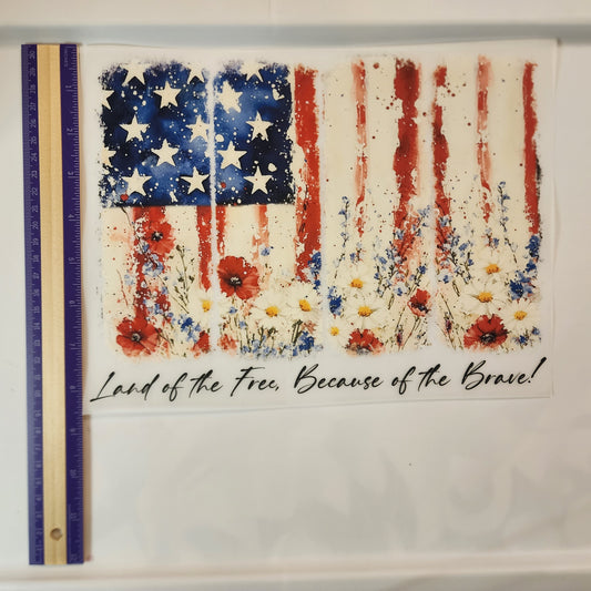Land of the Free Because of the Brave (1) Patriotic Print