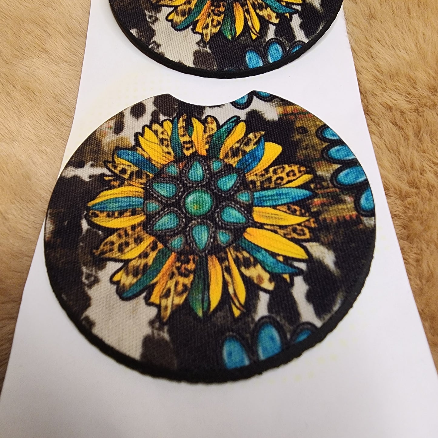 Western Sunflower Car Coaster
