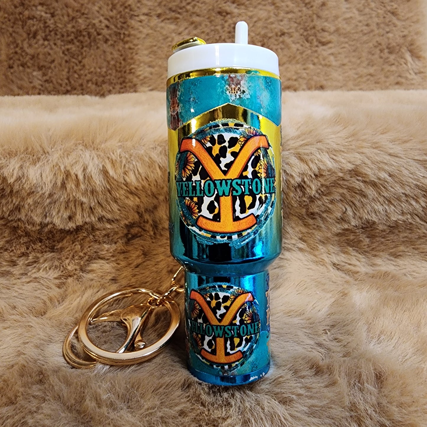 Yellow Stone Mini Tumbler Keychain