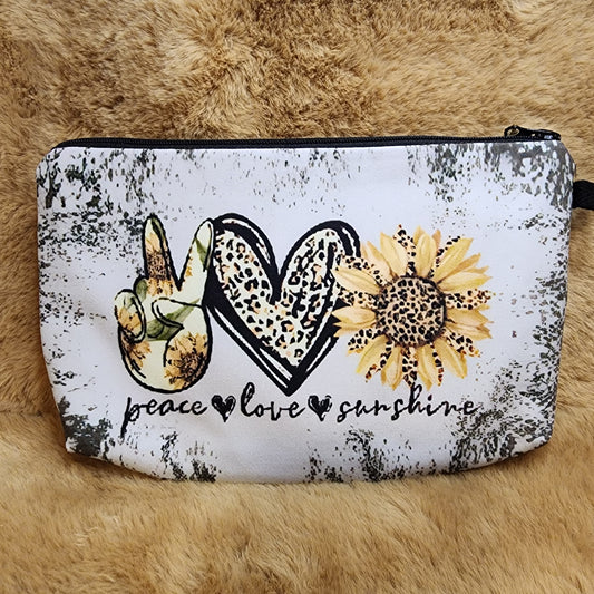 Peace Love Sunshine Nylon Makeup Bag
