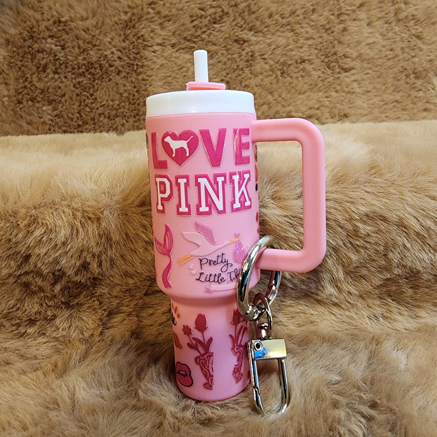 VS Pink Theme Mini Tumbler Keychain