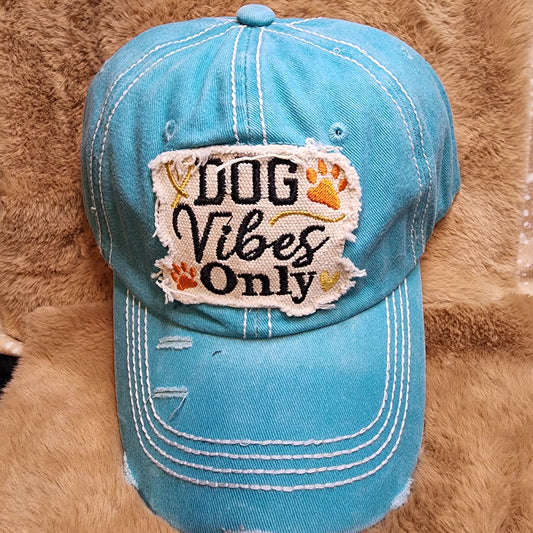 Dog Vibes Distressed Baseball Cap