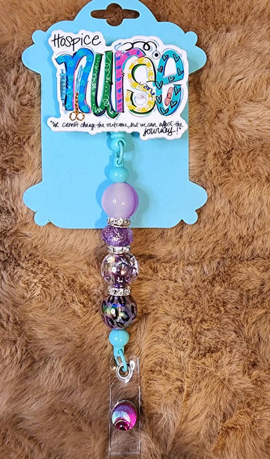 Hospice Nurse Beaded Badge Reel