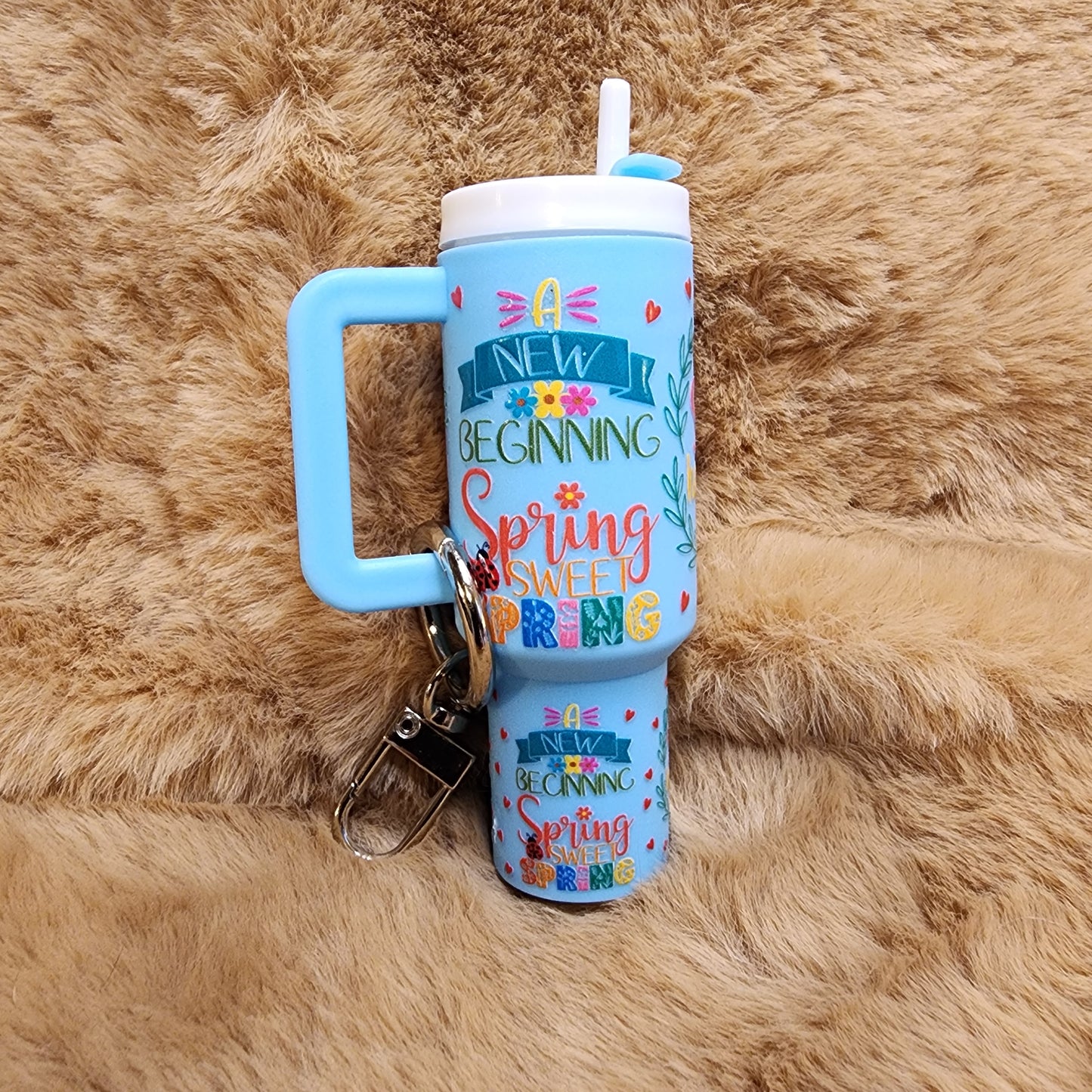 Spring Theme Mini Tumbler Keychain