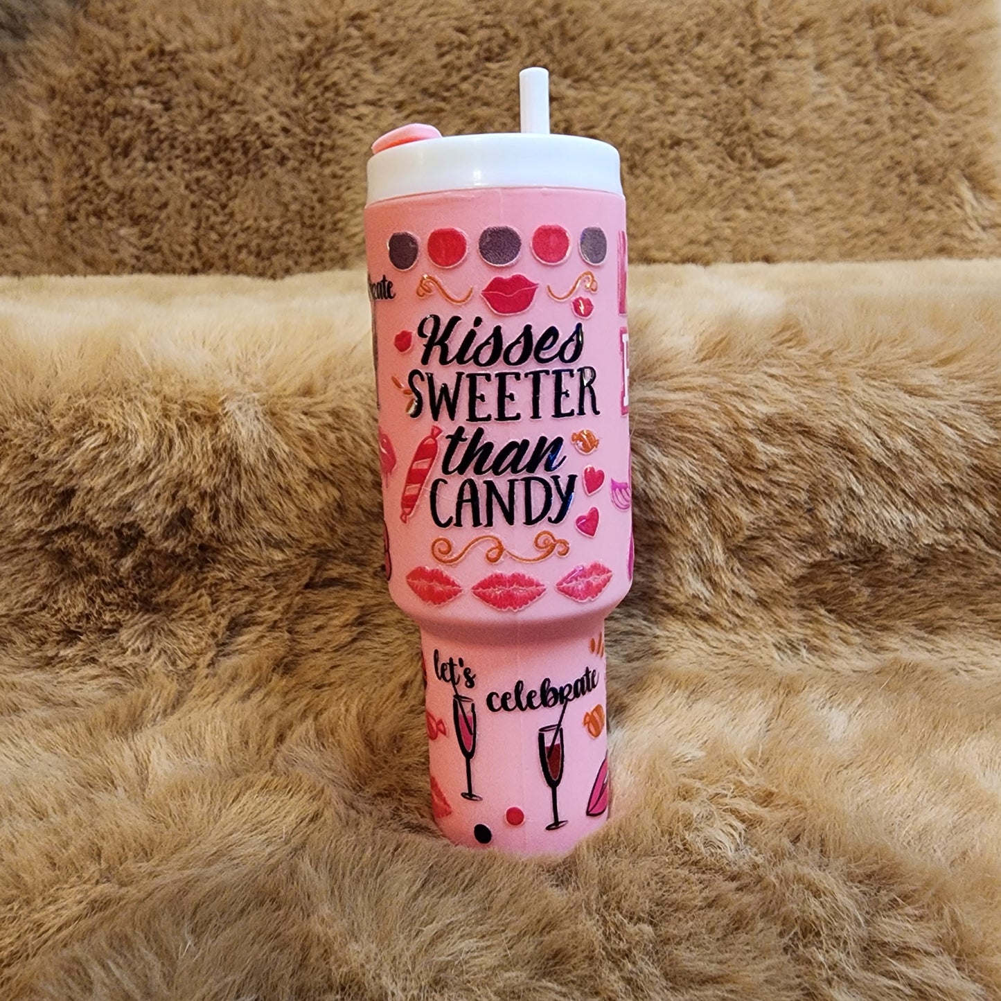 VS Pink Theme Mini Tumbler Keychain