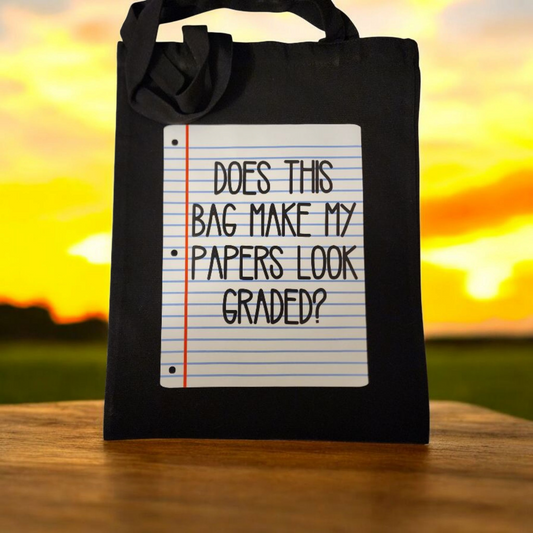 Black Canvas Teacher Tote Bag