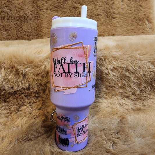 Walk By Faith Mini Tumbler Keychain