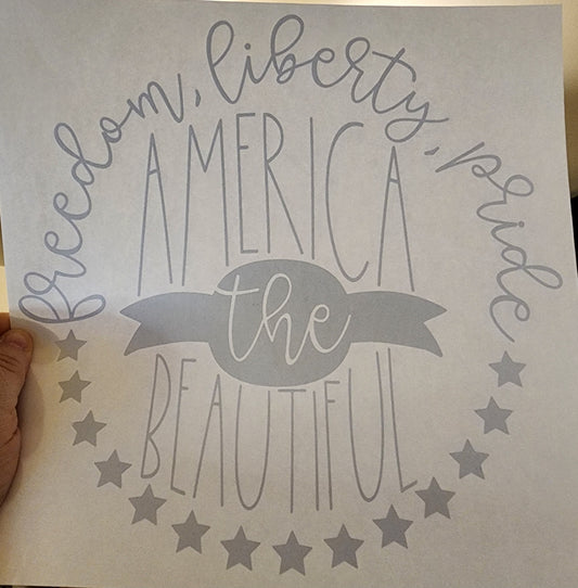 America The Beautiful Patriotic Screen Print