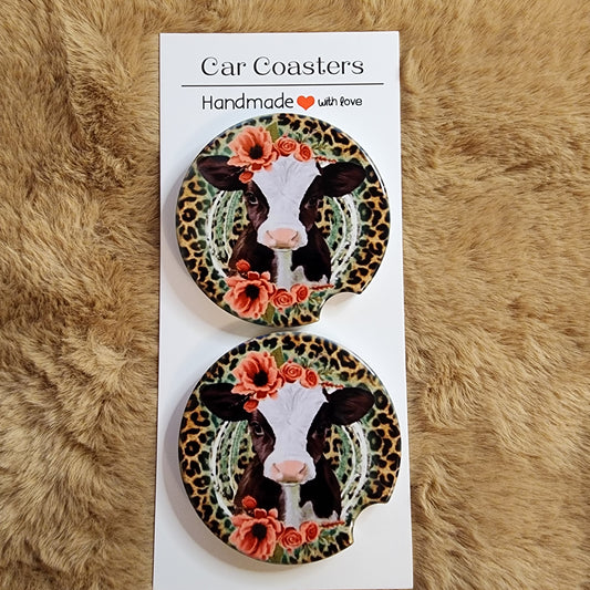 Cow 2 pc Ceramic Coaster Set