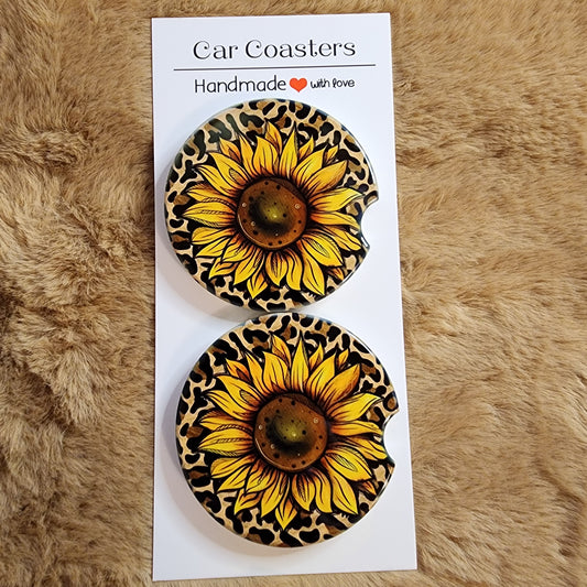 Sunflower 2 pc Ceramic Coaster Set
