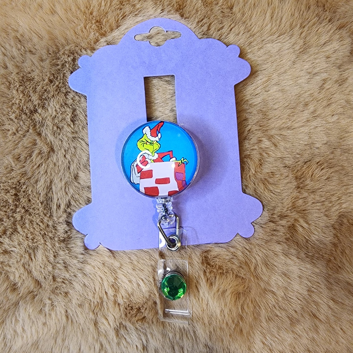 Green Guy Glass Badge Reel