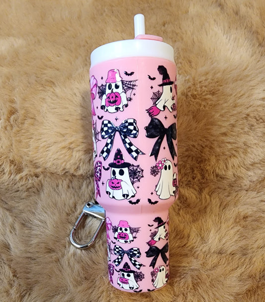 **CLEARANCE** Ghosts & Bows Mini Tumbler Keychain