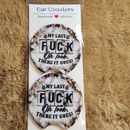 My Last F*#k 2 pc Neoprene Car Coaster Set