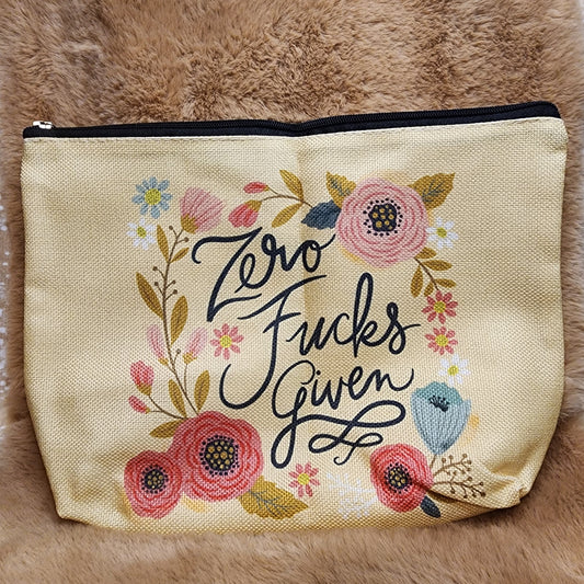 Zero F's Given Canvas Makeup Bag